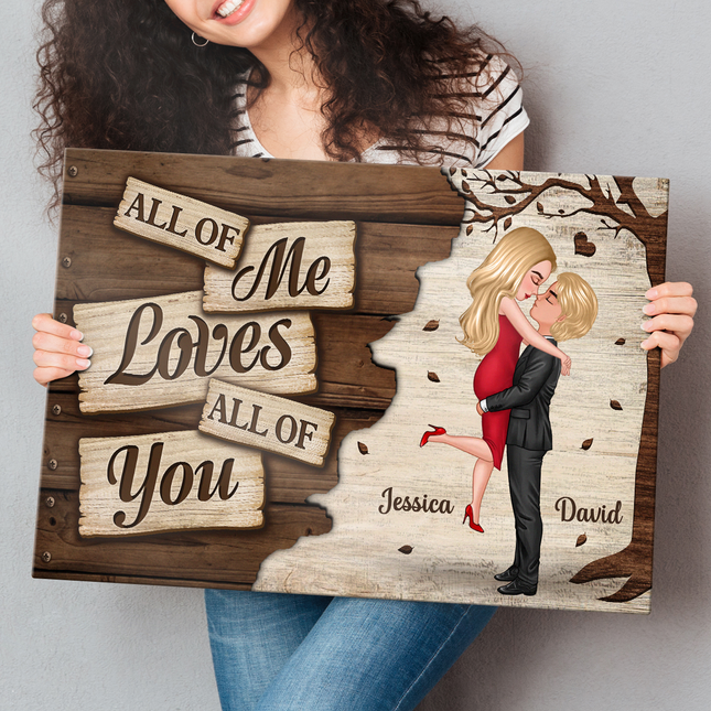 All Of Me Loves All Of You - Personalized Customized Canvas - Gift For Couples, Lovers, Husband Wife