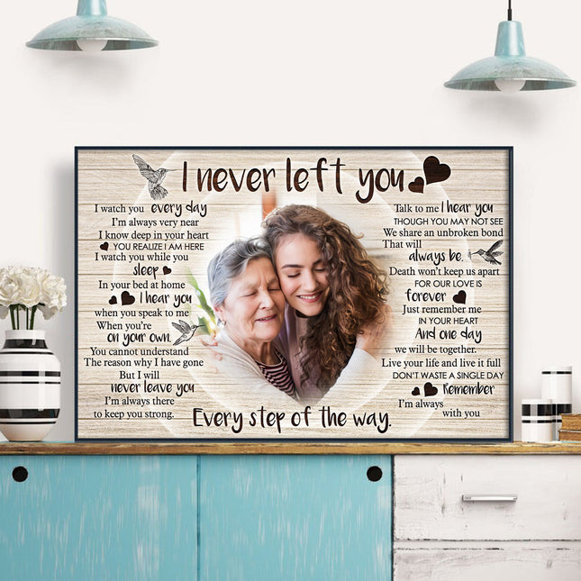 Never Left You Canvas - Customize Portrait With Mother - Personalized Customized Canvas - Gift For Father