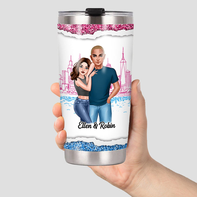 The Day I Met You Couple Steel Tumbler - Gift For Husband - Gift For Wife - Personalized Custom Tumbler