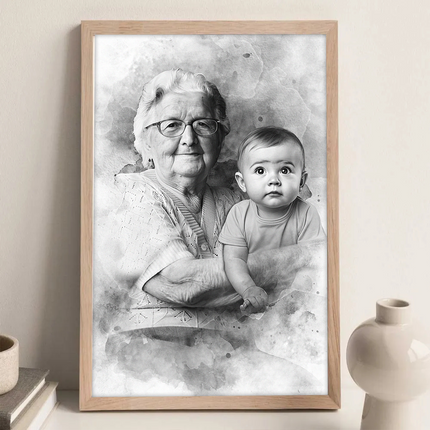 Add Deceased Loved One to Photo, Family Portrait Different Photos, Combine Photos Canvas