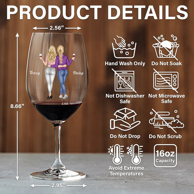 A Friend Is God's Way Of Making Sure We Never Walk Alone - Personalized Wine Glass