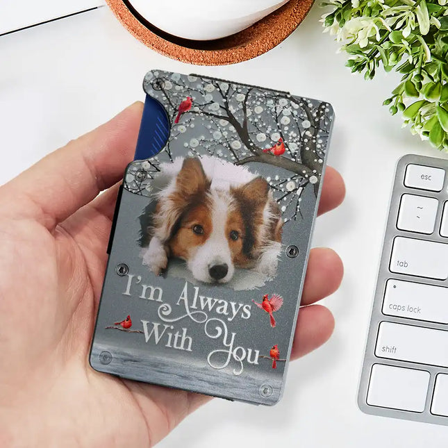 Custom Photo I Will Carry You Until I Can See You Again - Personalized Card Wallet With Money Clip