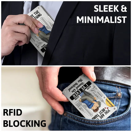 Kissing Couple Best Thing Found On The Internet - Personalized Card Wallet With Money Clip