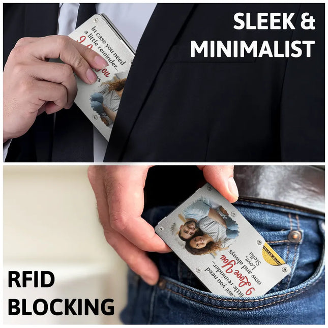 Custom Photo In Case You Need A Little Reminder - Personalized Card Wallet With Money Clip