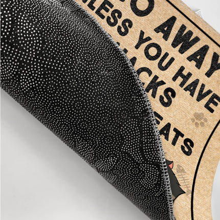 Go Away Unless You Have Alcohol And Cat Treats Funny Cartoon Cat  - Personalized Doormat