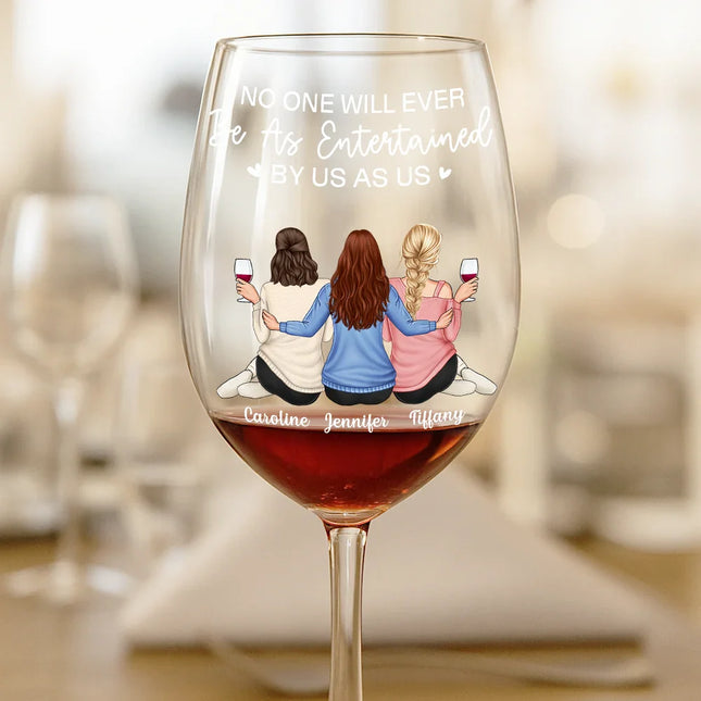 A True Friendship Is A Journey Without An End - Personalized Wine Glass
