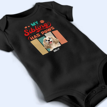 Animate Funny Dog Cat Siblings Have Paws - Personalized Baby Onesie