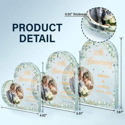 Custom Photo Couples Anniversary - Personalized Heart Shaped Acrylic Plaque