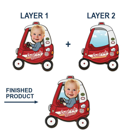 Custom Photo Cute Baby Drive Safe Daddy - Personalized Custom Shaped Car Visor Clip