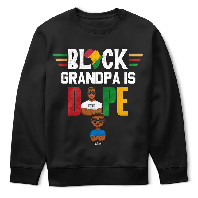 Black Dad Is Dope - Personalized T Shirt