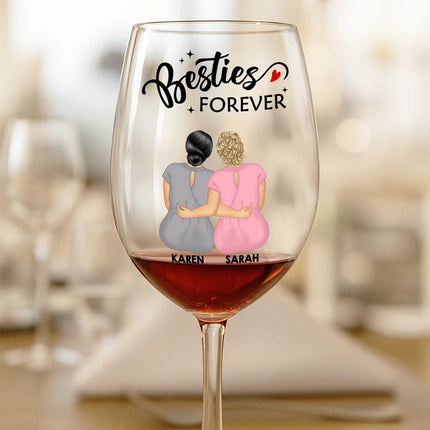 Countless Memories Our Friendship Is Endless Besties - Personalized Wine Glass