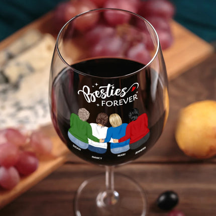 Countless Memories Our Friendship Is Endless Besties - Personalized Wine Glass