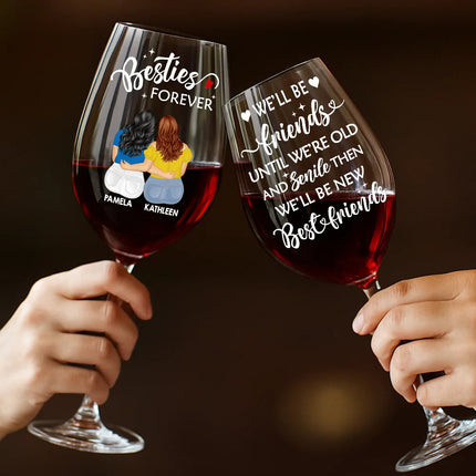 Countless Memories Our Friendship Is Endless Besties - Personalized Wine Glass