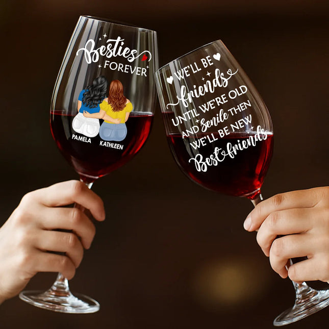 Countless Memories Our Friendship Is Endless Besties - Personalized Wine Glass