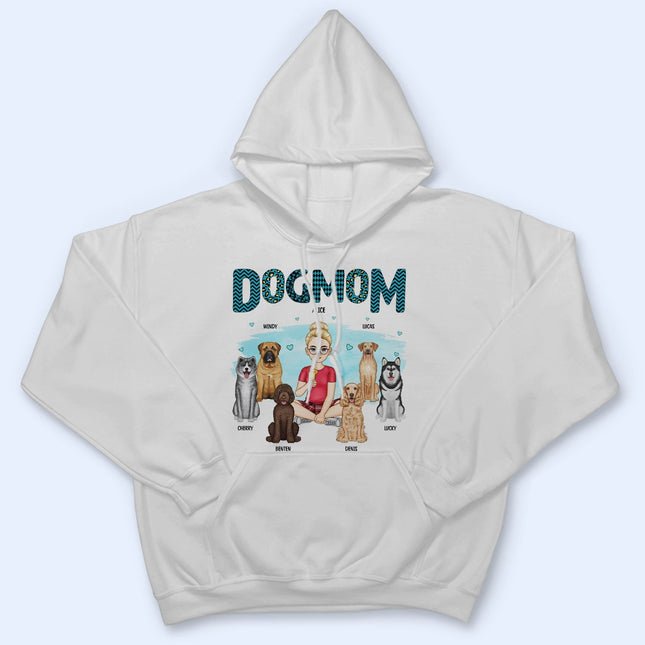 Dog Mom Blue Pattern - Gift For Dog Lovers - Personalized Sweatshirt
