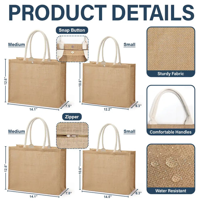 Birth Month Flowers Bloom Women - Personalized Jute Beach Bag