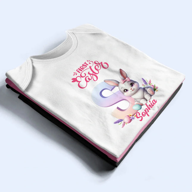 First Easter Bunny With Alphabet Letters - Personalized Baby Onesie
