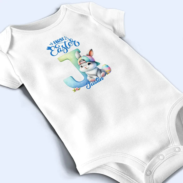 First Easter Bunny With Alphabet Letters - Personalized Baby Onesie