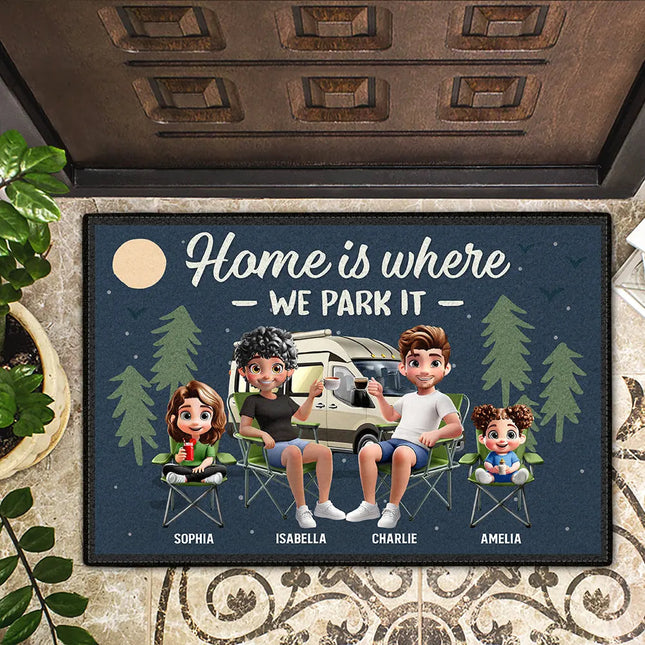 Home Is Where We Park It - Personalized Doormat