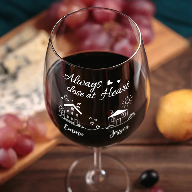 I Wish You Lived Next Door - Personalized Wine Glass