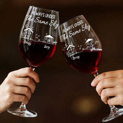 I Wish You Lived Next Door - Personalized Wine Glass