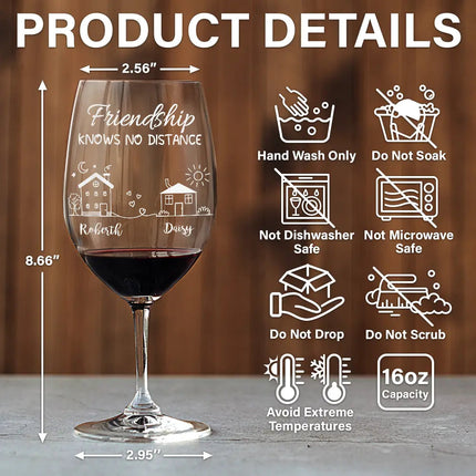I Wish You Lived Next Door - Personalized Wine Glass