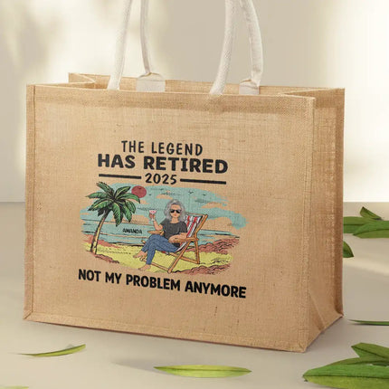 I'm Retired I Don't Have To - Personalized Jute Beach Bag