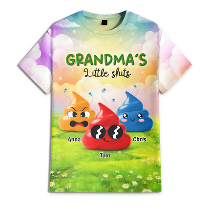 Grandma's Little Sh*ts Personalized 3D Shirt Funny Gift For Grandma, Mommy