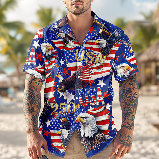 USA 250 Anniversary Eagle 1776-2026 Patriotic Hawaii Shirt