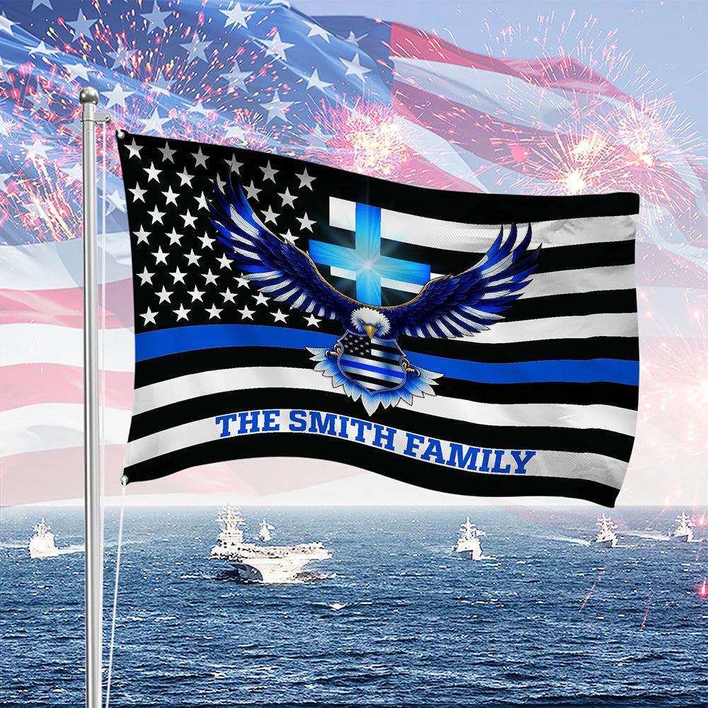 Custom American Flag With Family Name  - Personalized Banner House Flag