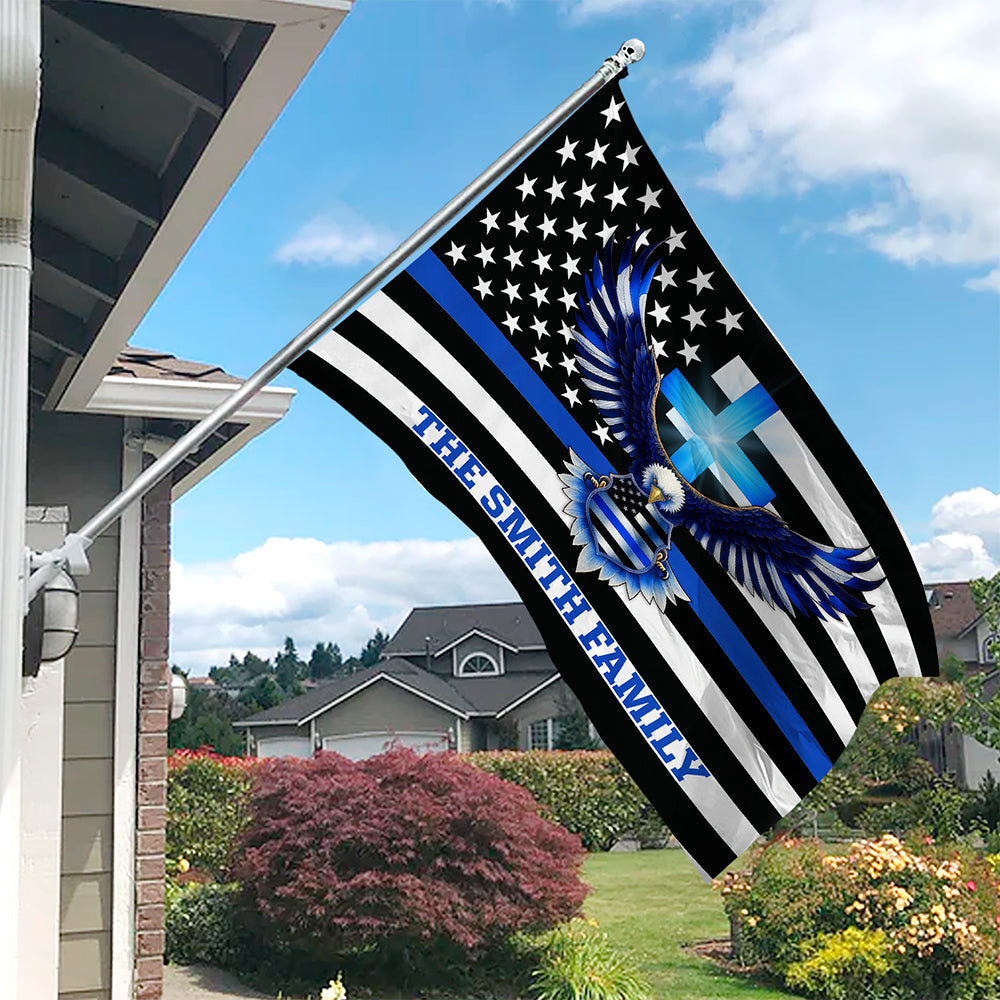 Custom American Flag With Family Name  - Personalized Banner House Flag