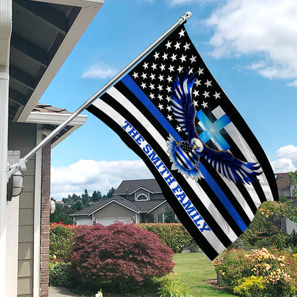 Custom American Flag With Family Name  - Personalized Banner House Flag