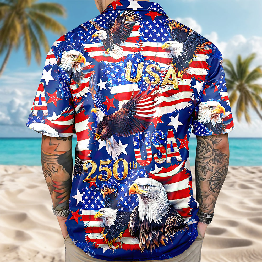 USA 250 Anniversary Eagle 1776-2026 Patriotic Hawaii Shirt