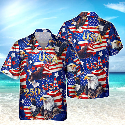 USA 250 Anniversary Eagle 1776-2026 Patriotic Hawaii Shirt
