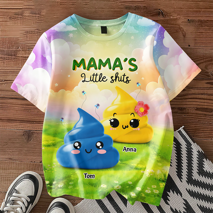 Grandma's Little Sh*ts Personalized 3D Shirt Funny Gift For Grandma, Mommy