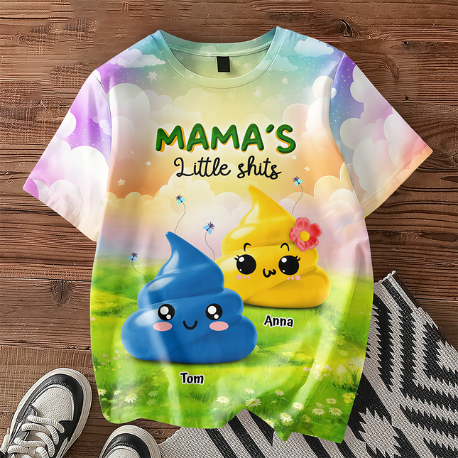 Grandma's Little Sh*ts Personalized 3D Shirt Funny Gift For Grandma, Mommy