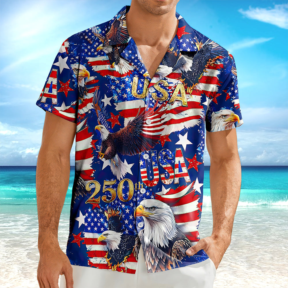 USA 250 Anniversary Eagle 1776-2026 Patriotic Hawaii Shirt
