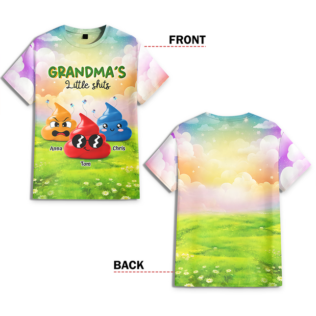 Grandma's Little Sh*ts Personalized 3D Shirt Funny Gift For Grandma, Mommy