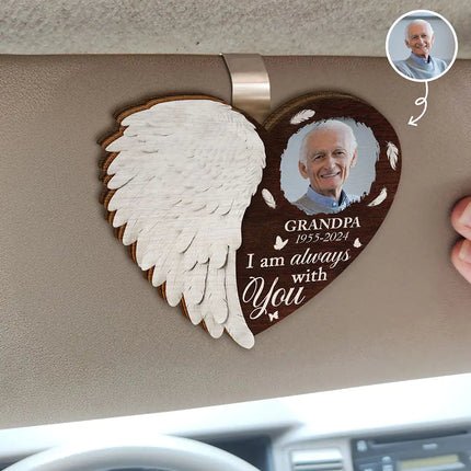 Custom Photo Although You Cannot See Me I'm Always With You - Personalized Custom Shaped Car Visor Clip