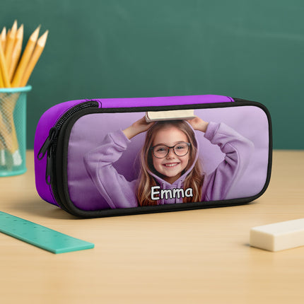 Custom Kid Photo Pencil Case Personalized Back To School Gift For Daughter Son