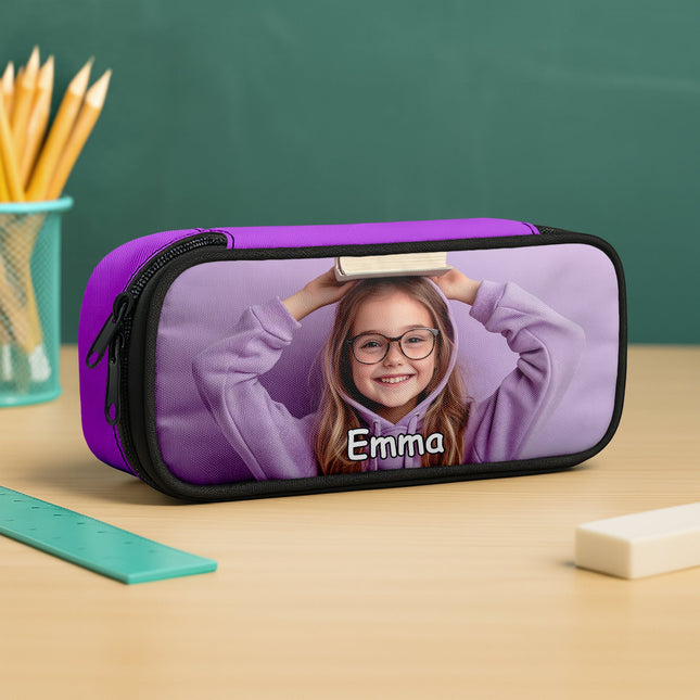 Custom Kid Photo Pencil Case Personalized Back To School Gift For Daughter Son