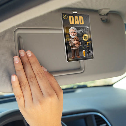 Custom Photo Toybox Figure Dad Grandpa Limited Edition - Personalized Custom Shaped Acrylic Car Visor Clip