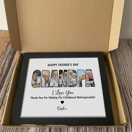 Custom Photo Dad, Thank For Making My Childhood Unforgettable Picture Frame Father's Day Gift