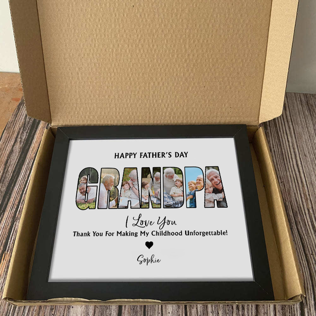 Custom Photo Dad, Thank For Making My Childhood Unforgettable Picture Frame Father's Day Gift