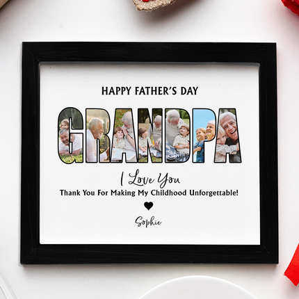 Custom Photo Dad, Thank For Making My Childhood Unforgettable Picture Frame Father's Day Gift