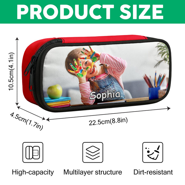 Custom Kid Photo Pencil Case Personalized Back To School Gift For Daughter Son