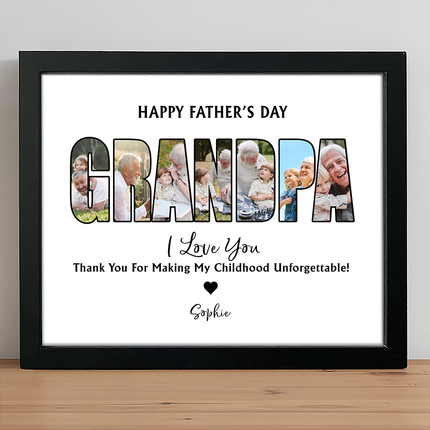 Custom Photo Dad, Thank For Making My Childhood Unforgettable Picture Frame Father's Day Gift