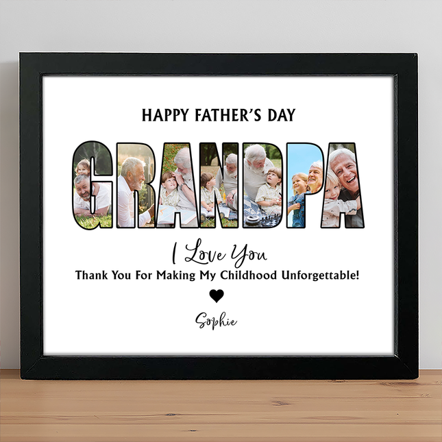Custom Photo Dad, Thank For Making My Childhood Unforgettable Picture Frame Father's Day Gift