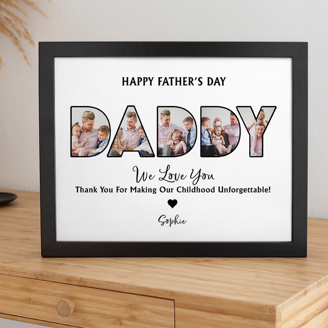 Custom Photo Dad, Thank For Making My Childhood Unforgettable Picture Frame Father's Day Gift