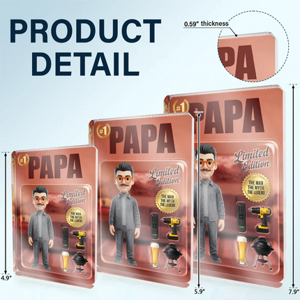 Custom Photo Toybox Figure Dad Grandpa Limited Edition - Personalized Custom Shaped Acrylic Plaque